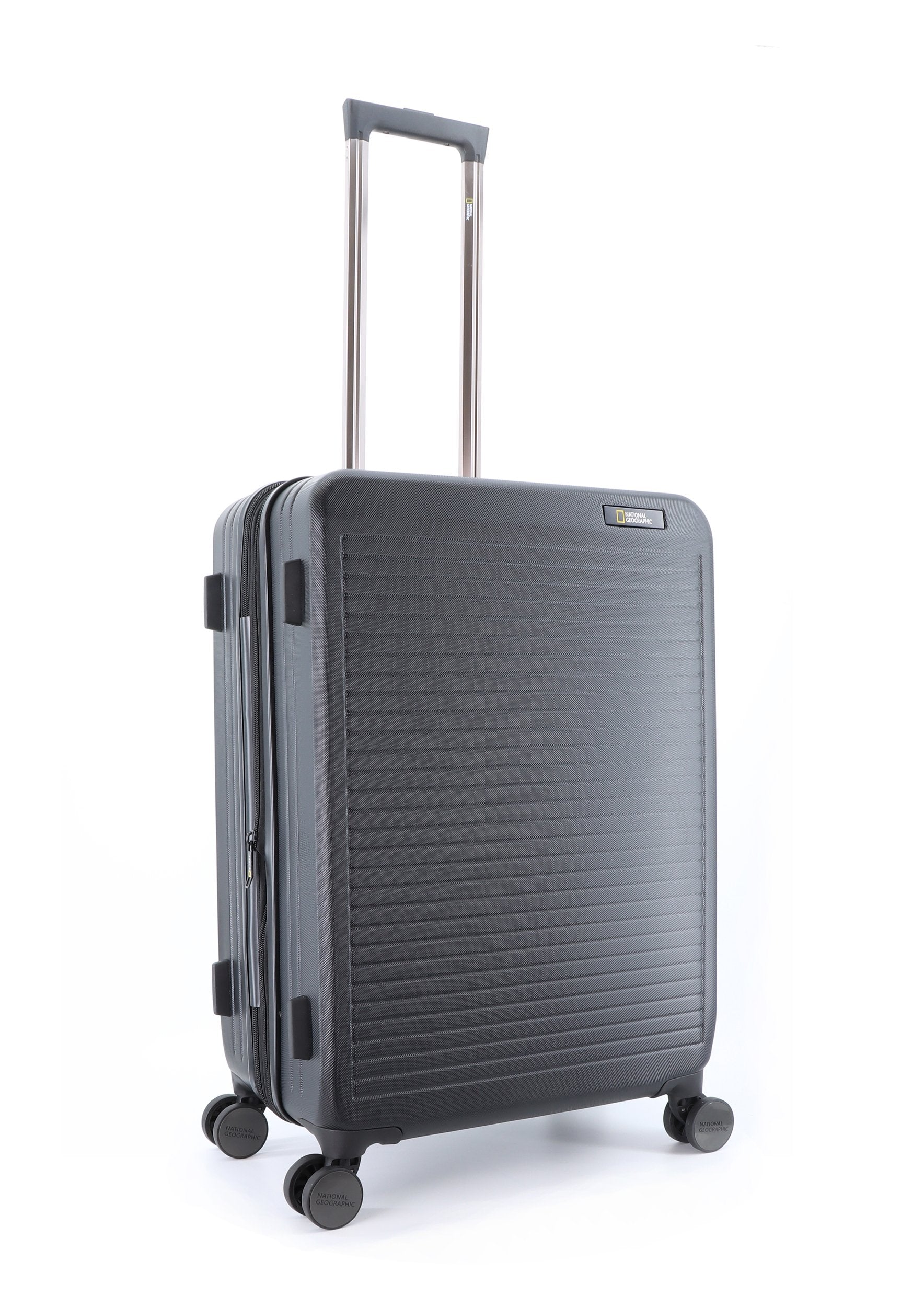 National Geographic Pulse M - Voorkant Zilver/Zwart harde reiskoffer | luggage4u.be