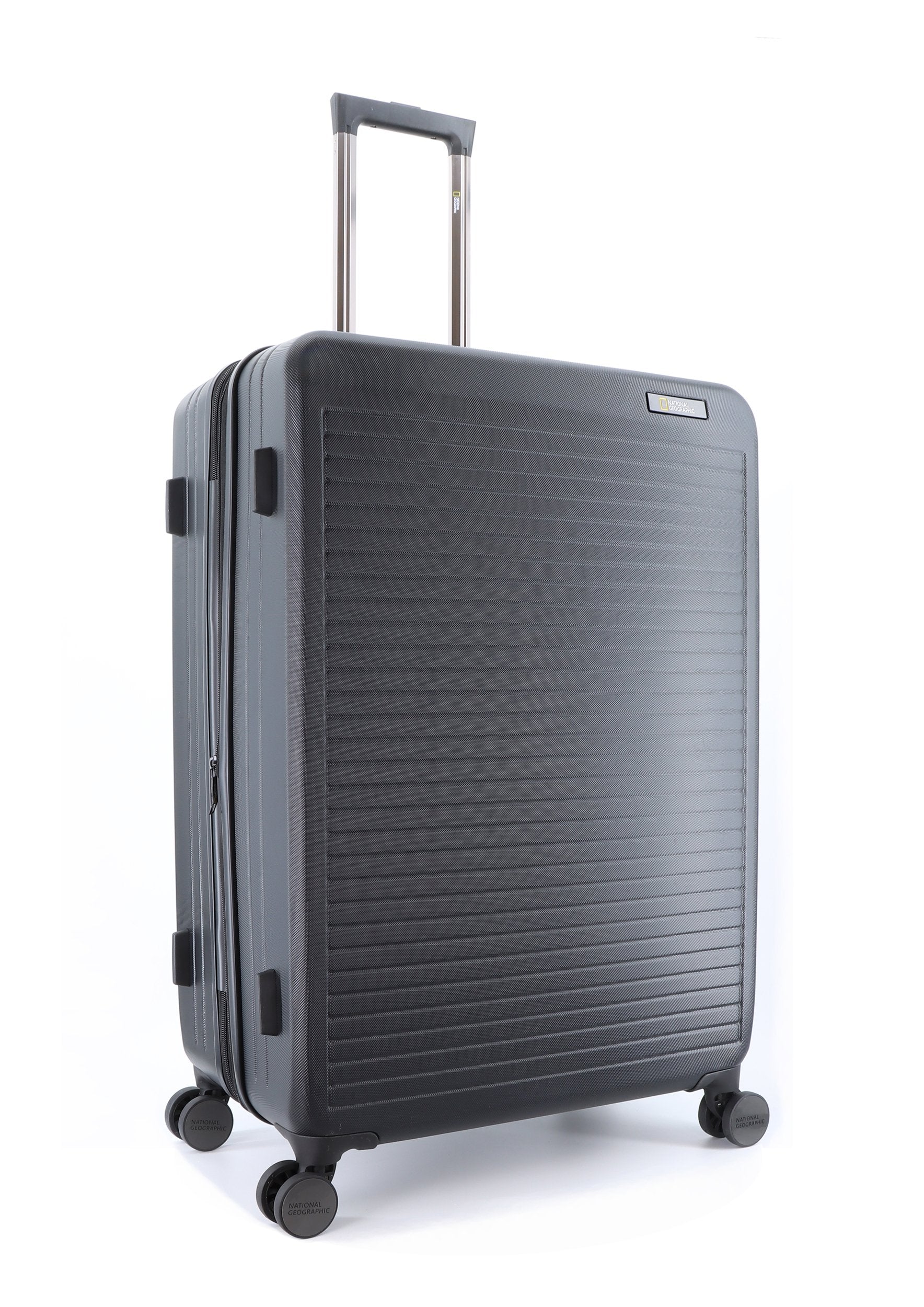 National Geographic Pulse L - Voorkant Zilver/Zwart harde reiskoffer | luggage4u.be