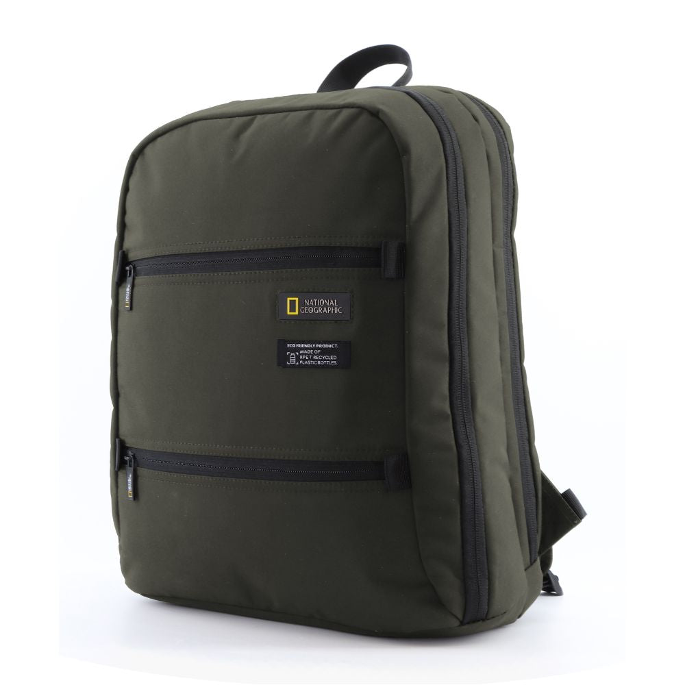 National Geographic Mutation laptoprugzak in khaki, vooraanzicht
