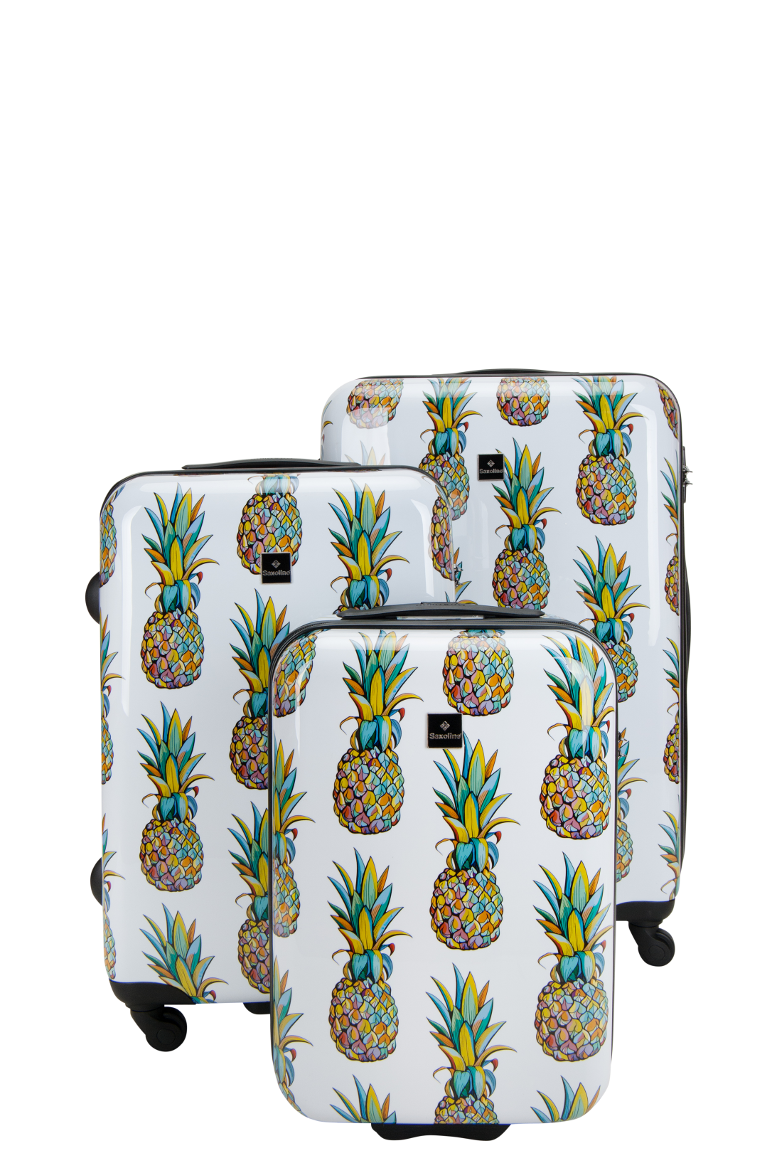 Saxoline Blue - Pineapple Print hard reiskofferset | luggage4u.be