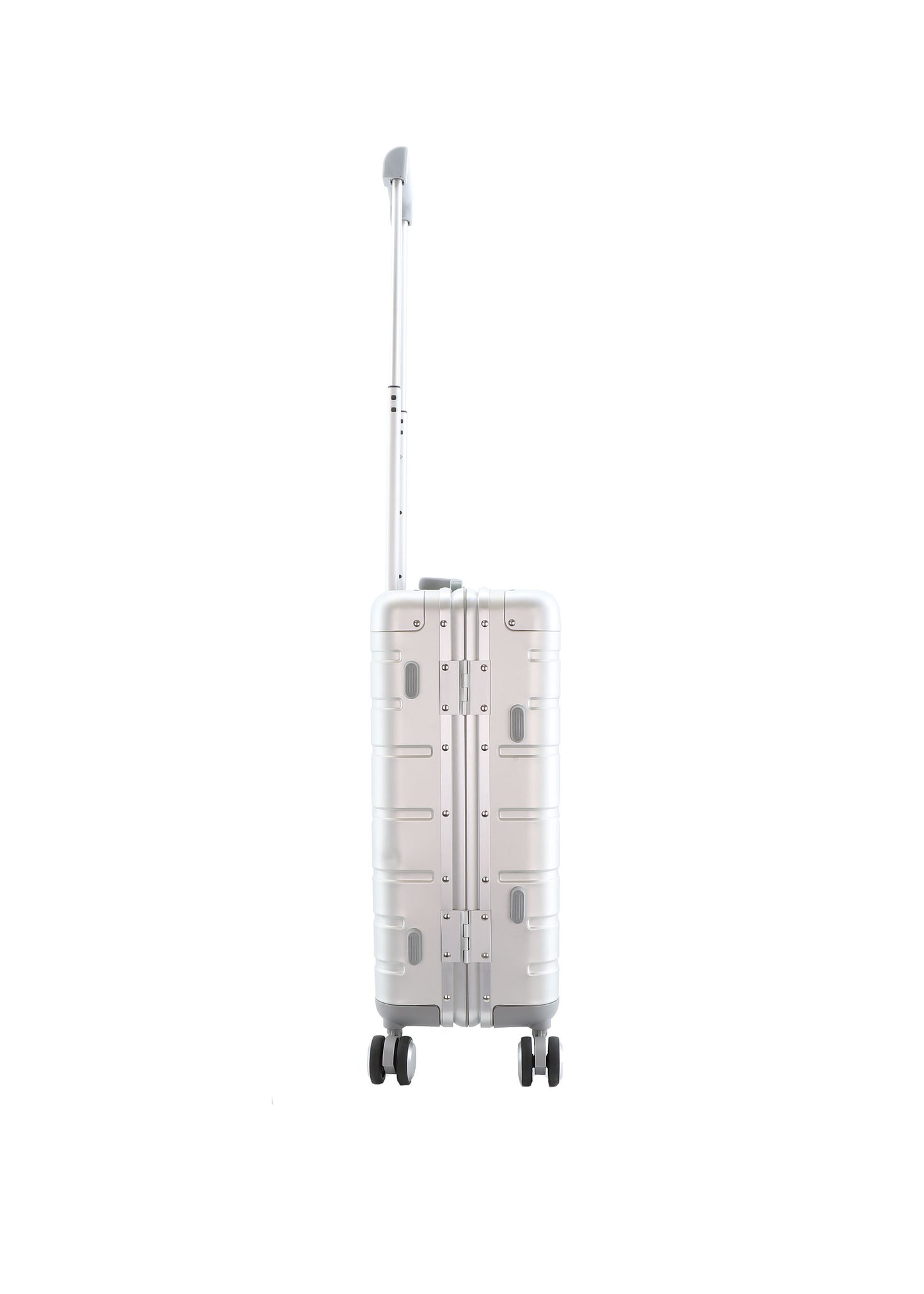 York Aluminium - Zijkant Zilver hard reiskoffer | luggage4u.be