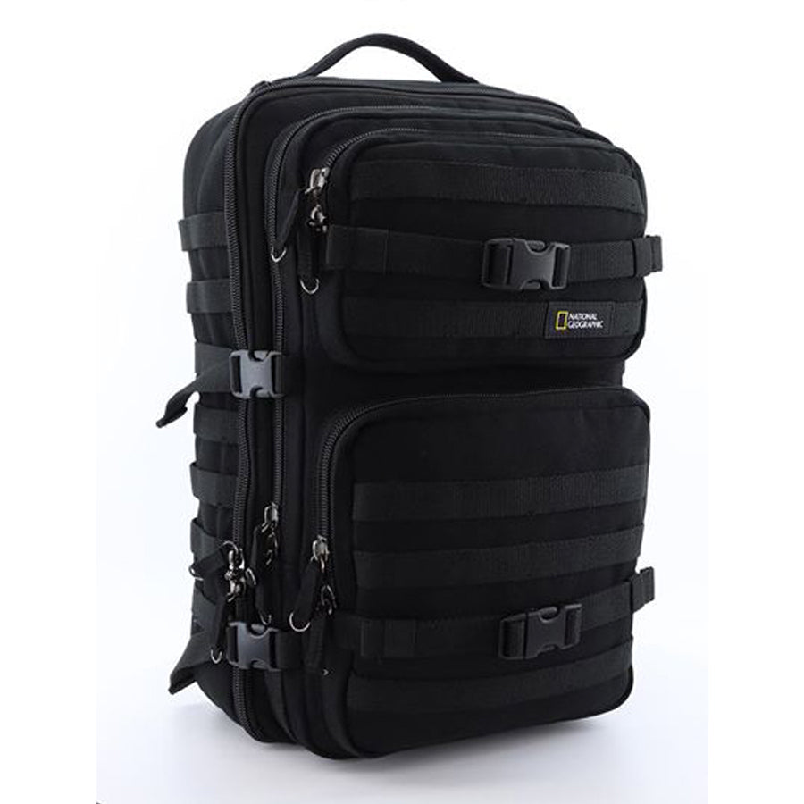 National Geographic Milestone - Zijkant Outdoor laptop rugzak Zwart | luggage4u.be