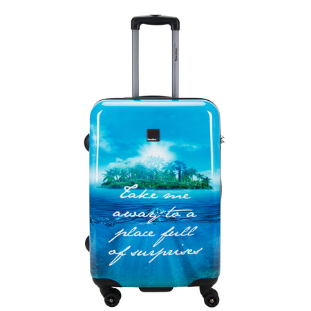 Saxoline Blue Hard Case / Trolley / Travel Case - 67 cm (Moyen) - Island Print
