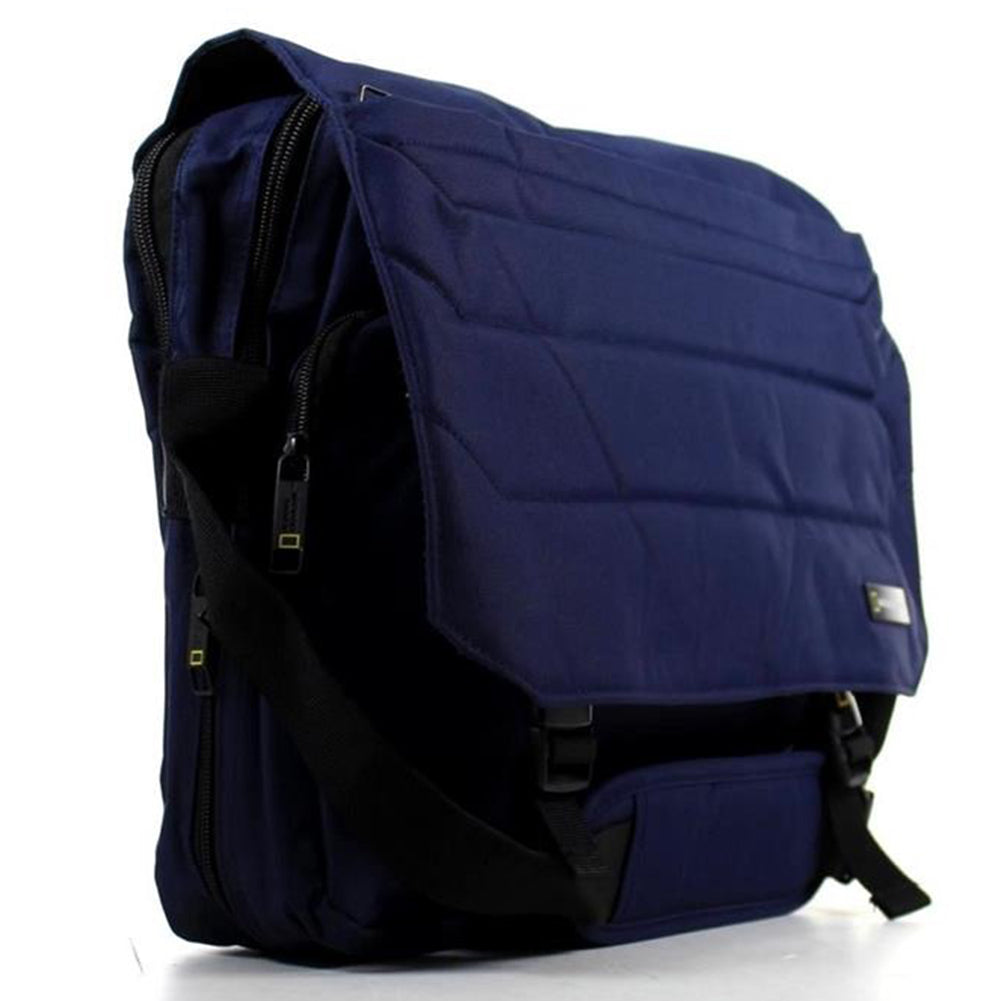 National Geographic Pro - Zijkant Marine Blauw laptop schoudertas | luggage4u.be