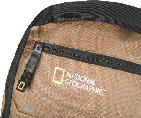 National Geographic Trail - Ritssluiting Aanzicht Beige crossover tas | luggage4u.be